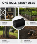 Image showcasing Premium Quality 1/2 Inch Black Hardware Cloth 48 Inches Wide By 100 Feet Long Roll used for chicken coops and gardens.