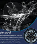 Water splashing on 4 Pack Universal Car Wheel Hub Center Caps For Most Cars Black 60mm Outer Diameter 50mm Inner Diameter ABS Snap In Rim Caps