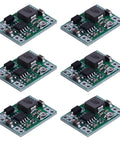 Image of six Six Channel Buck Converter MP1584EN DC-DC Step Down Regulator Modules with green circuit boards arranged in two rows.
