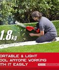 Person using 2 Pack Cordless Hedge Trimmer With Battery And Charger on hedge, highlights lightweight 1.8kg design.