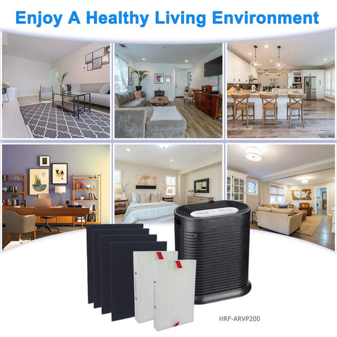 Drop In Replacement Filter Kit For Honeywell HPA200 Series Air Purifiers With H13 Grade Filtration And Activated Carbon Pre Filters Type A Includes Two H13 R Filters And Four Activated Carbon Pre Filters HRF ARVP200 Compatible shown with purified room environments