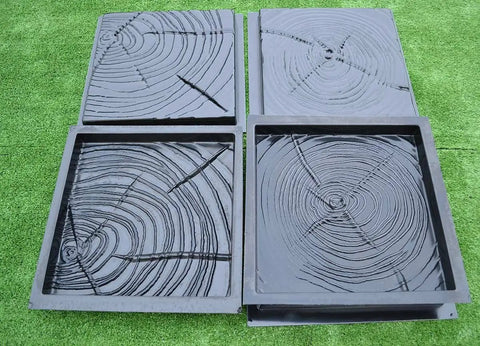 DIY Concrete Molds Set, 5 Pcs ABS Plastic Stone Paver Molds For Garden Pathways And Patios, showing textured mold design.