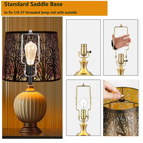Easy Install Adjustable Lamp Harp Kit With 8 9 10 11 12 Inch Shade Options Fits Standard Lamp Rods And E14 E26 E27 Bases