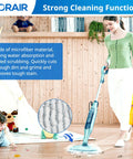 Woman using steam mop with Replacement Steam Mop Pads For Shark S7000AMZ S7001 S7001TGT S7000 Series, textured microfiber