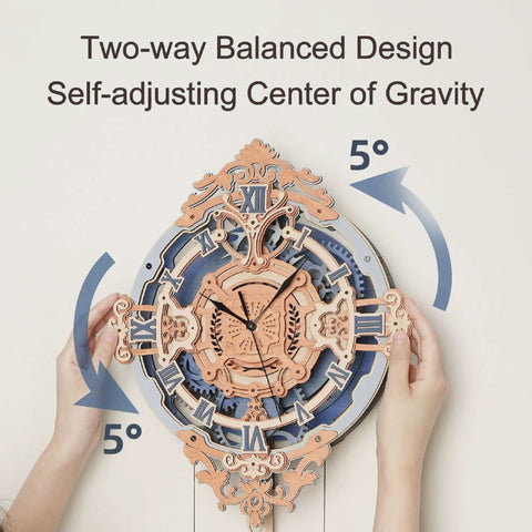 3D Wooden Puzzle Clock Kit For Adults And Teens, Mechanical Building Model Kit, DIY Brain Teaser Puzzle, Romantic Notes Clock Gift Idea, Eco Friendly Basswood Craft Hobby Totally Fun. Wooden wall clock with self-adjusting center of gravity