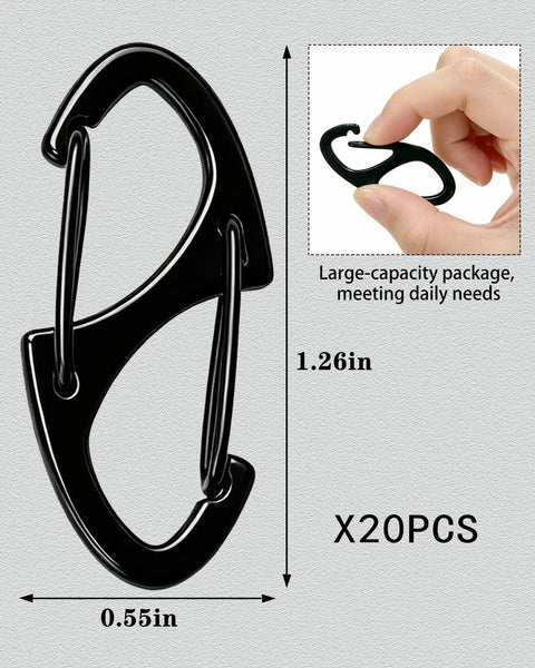 Beefy Anti Theft Zipper Clips For Backpacks Luggage And Purses, size marked with hand holding black zinc alloy clip