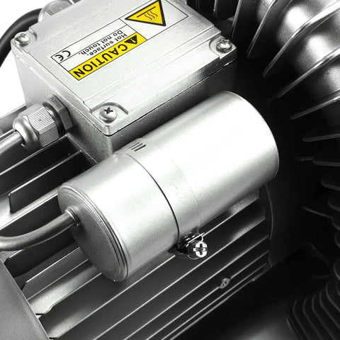 Close-up of 2HP Regenerative Blower And Vacuum Pump 150 CFM 110-120V showing motor details for heavy duty industrial use.
