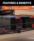 Heavy Duty Cargo Basket Carrier For 2 Inch Receiver Fits Truck And SUV Hitch 60 X 23.5 X 5.5 Inches 500 Lb Capacity shown on vehicle