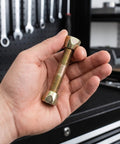 Person holding bolt from Heavy Duty Hanging Chair Hardware Kit for garden or indoor use installation