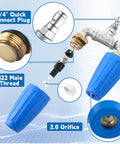 Dual Turbo Nozzle Power Washer With 360 Degree Rotating Jets Delivers 4000 PSI And Four To Six GPM, close-up view of components