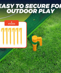Chipping Golf Practice Mats Set With Sticky Balls For Indoor And Outdoor Play Mega Sized 70.8 Inch By 47.25 Inch Mat With 6 Ground Stakes