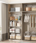 Six Cube Closet Organizer Set Dope DIY Stackable Shelves For Closet And Bedroom Translucent Storage Cubes For Clothes Shoes Toys Books And Accessories Easy Modular Organization System in a modern bedroom setting.