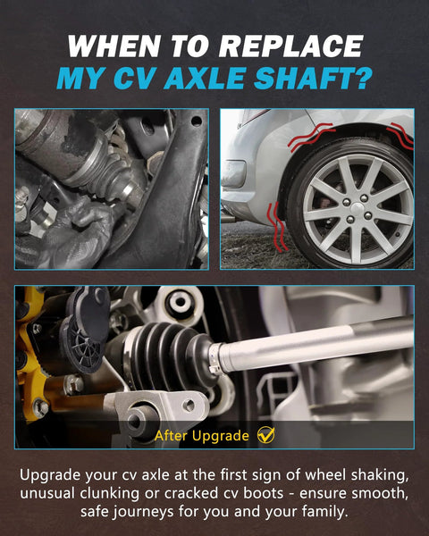 Front CV Axle And Wheel Bearing Hub Kit For 1999 2000 2001 2002 2003 2004 Jeep Grand Cherokee 4 Wheel Drive Replacement Assembly Compatible With Non ABS Hub And 5 Lug Setup With Left 24 5 16 Inch And Right 40 1 8 Inch Length shown in upgrade images.