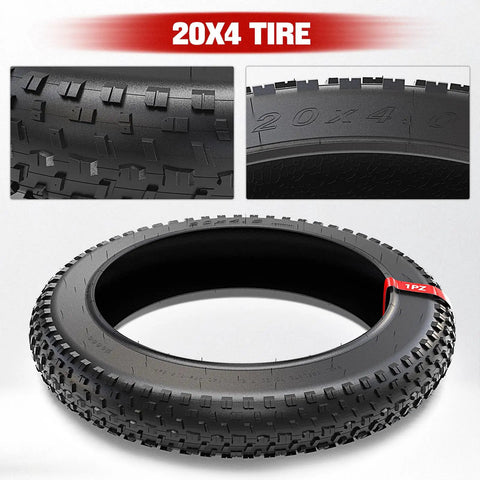 Fat Tire 20x4 Inch E Bike Mountain Tire For Electric MTB All Terrain Fat Bicycle Tire With Durable Rubber Superior Shock Absorption Heat Resistant Easy Rolling And Inflates Up To 20 PSI black 20x4-inch tread