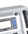 Close-up of Cool Kids ATM Piggy Bank With Debit Card, LCD Screen And Voice Prompts, showing note slot and control buttons.