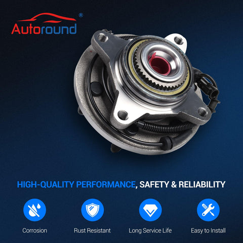 Two Pack Front Wheel Hub And Bearing Assembly For Ford F 150 2004 2005 4WD 6 Lug With ABS Front Left And Front Right Driver