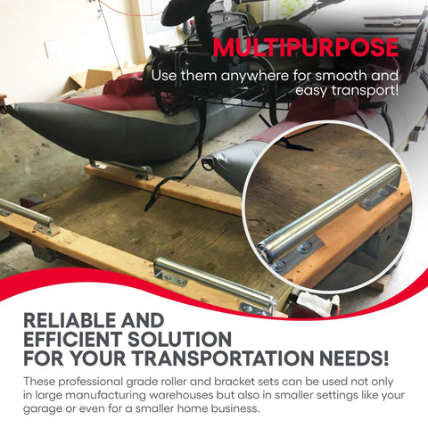 Galvanized Steel Roller With Bracket Set For Conveyor Systems And Woodworking Projects, displaying versatility in transport setup.