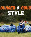 People relaxing on Inflatable Couch Air Lounger Chair For Camping And Beach Trips Dope Portable No Pump Required Blow Up Sofa