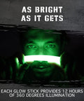 Bright Emergency Glow Sticks 12 Pack For Survival Gear Camping Lights Power Outages And Military Use Green Long Lasting 360 Degree Visibility Up To 12 Hours