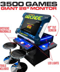 Full Size Commercial Grade Cocktail Arcade Cabinet for Home Game Rooms, 2 Player, 3500 Classic Games, 26 Inch LCD, 4 Sanwa Joysticks.