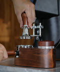 Using 58mm Espresso Tamper Station With Rosewood Finish All In One Coffee Bar Organizer For Tamper Distributor Portafilter Holder