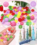 142 Sets Of Plastic Snap Button Fasteners No Sew DIY Snap Buttons 6 Styles Mixed Shapes Strawberry Sunflower Heart