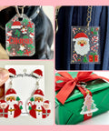 Christmas-themed keychains and earrings made from 25 Piece Frosted Shrink Plastic Sheets Set For DIY Shrink Art And Handicrafts