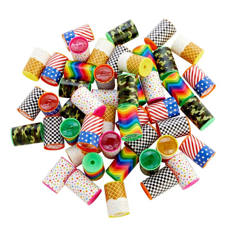 Prism Mini Kaleidoscopes For Kids 48 Pack With Six Designs Blue Party Favors And Classroom Prizes Totally Perfect For Birthday Celebrations And Science Class Fun displayed in six colorful designs.