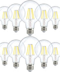 10 Pack G25 LED Globe Vanity Light Bulbs For Bathroom And Bedroom, Filament Edison Style, 3000K Warm White, 500 Lumens, 5W Equal To 60W