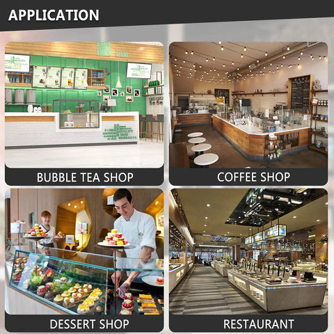 Pro Grade Stainless Steel Electric Milk Tea Shaker Machine With Dual Cup Auto Shake System used in a busy bubble tea shop.