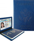 RFID Blocking Passport Wallet With Card Slots And Document Organizer Must Have Travel Essential For Men And Women Navy Blue