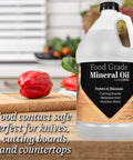 Top Notch Ultrapure Mineral Oil For Cutting Boards And All Wood Care 1 Gallon Fragrance Free Food Grade bottle on kitchen counter