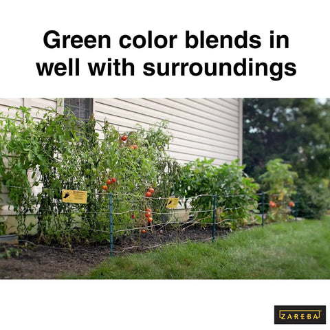 30 Inch Garden Fence Post 25 Pack for gardens, temporary fencing, lightweight green posts along garden edge near house