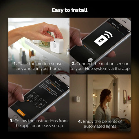 Hue Motion Sensor For Smart Lights That Respond To Movement, Requires Hue Bridge, Easy No Wire Installation, Battery Powered, Automate Home Lighting From Anywhere, A Breeze To Set Up And Everyday Use