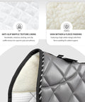 Dressage Saddle Pad For Horses High Performance Leather With Superior Shock Absorption Waterproof Wear Resistant And Easy To Clean Gray