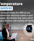 Temperature control scene with Four Channel Smart Relay With Power Metering And LAN Wi Fi, 16A Per Channel, 40A Total, Per Channel Energy Monitoring, Home Automation Compatible With Alexa And Google Home, iOS And Android App For Remote Appliance Control.