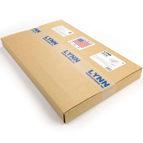 LYNN Manufacturing box sealed with LYNN tape, containing ceramic fiber insulation blanket, 2 in thick x 15 x 24 in.