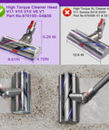 Upgrade High Torque Vacuum Head For Dyson V10 V11 V15 SV12 SV14 SV15 SV17 SV22 SV27 SV28 SV47 Models shown on different flooring types
