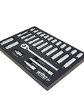 Half Inch Drive Socket Tray Set, 29 Piece Standard And Deep Metric Sockets, 72-Tooth Ratchet, 3 Inch And 6 Inch Extensions, Universal Joint