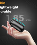 Hand holding a thin 2 Pack Rechargeable Hand Warmers Portable Pocket Heaters For Men Women Kids Get Warm Fast Up To 131F