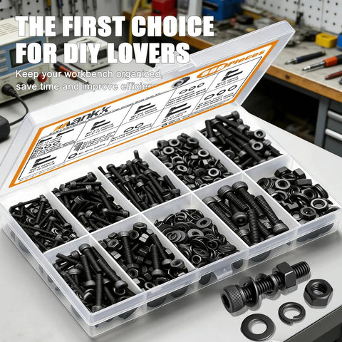 Pro Grade Must Have 888 Piece Metric Screw And Fastener Set Including M2 M2.5 M3 M4 Hex Socket Head Bolts Nuts In 12.9 Grade Steel