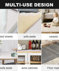 Multi-use Heavy Duty Queen Mattress Gripper Pad With Dual Sided Nonslip Rubber Base on bed sheets and floor mats.