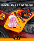 Silicone Tool Tray Set 4 Piece Magnetic Non Slip Anti Scratch Heat Resistant Up To 248F 120C shown on red car hood