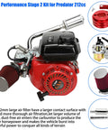 Stage 2 Beefed Up Carburetor Exhaust Muffler Kit for Predator 212cc engine with red air filter and exhaust components.