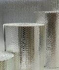 Multiple rolls of Spiral Duct Wrap Reflective Insulation For HVAC Ductwork 21 In By 25 Ft R8-24 Dual 96 Percent Reflective Film With Bubble Liner