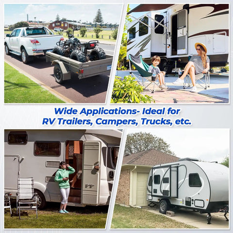 Stainless Steel Five Eighths Inch Trailer Hitch Pin Lock Easy Install Lock It Down Anti Theft Security in use on RVs and trailers.