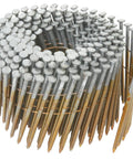 Wire coil of 3 Inch Full Round Head Wire Coil Framing Nails For Heavy Duty Build Projects Pro Grade 4000 Count Box on white background