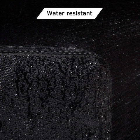 Close-up of water-resistant black fabric on Travel Toiletry Organizer Dopp Kit For Men Large Water Resistant Shaving Bag