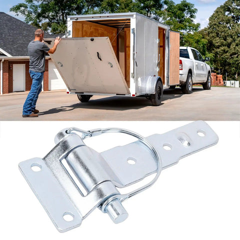 Removable D Type Trailer Hinge For Trucks Vans Caravans And Gate Doors Beefy Heavy Duty Detachable Trailer Door Hinge Hardware For Strong Reliable Connections On Trailers Gates And Horse Trailers, zinc-plated steel D-type hinge on trailer door
