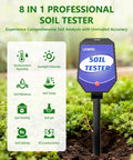 8-In-1 Smart Soil Tester With App Monitoring For Garden, Lawns, Farms And Indoor Outdoor Plants Real-Time Readouts shown in garden.